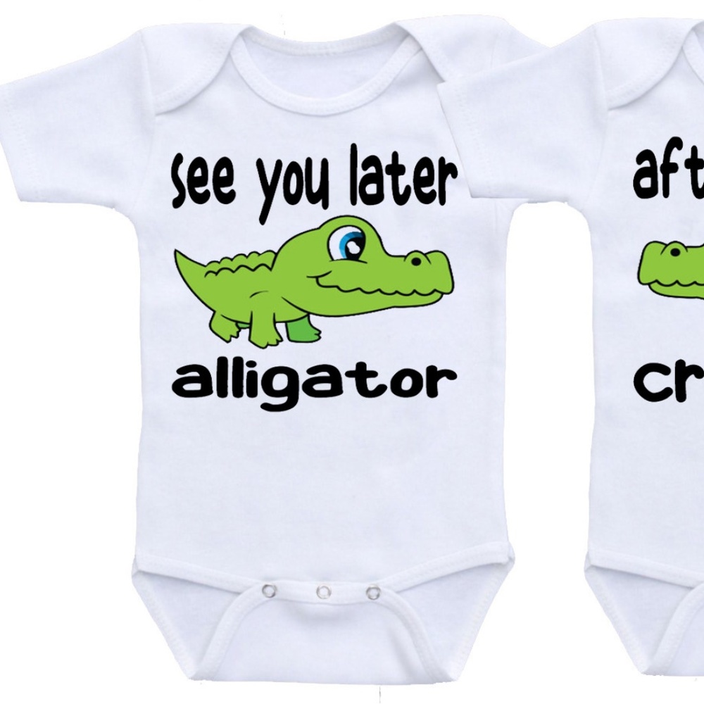 Alligator & Crocodile Best Friends Twins Onesie
